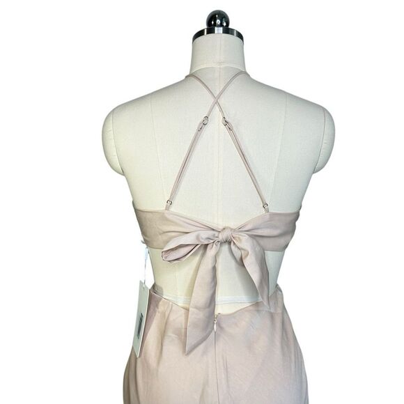 Saints and Secrets Nude Satin Cut Out Maxi Dress | Size S - Picture 6 of 13